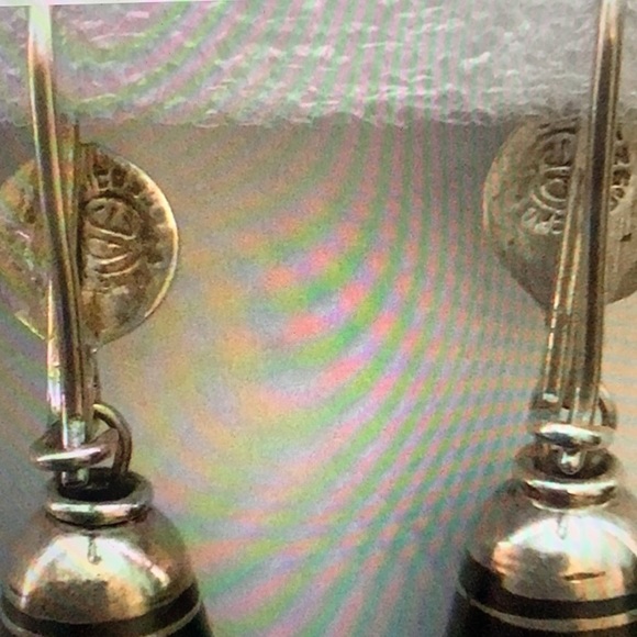 Vintage 925 Black Piercing Dangle Earrings - Picture 4 of 6